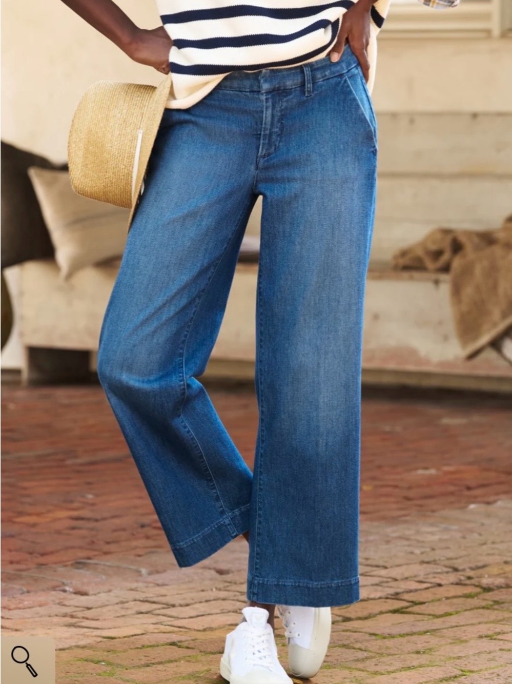 Frank & Eileen WESTPORT The Italian Wide Leg Chino Jean Blue 1984 Pants Size 4